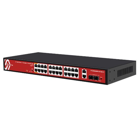 SF-SW2824HIPOE-GF-300-V2, Safire Switch Hi, PoE, 24 PoE portova + 2 SFP + 2 RJ45