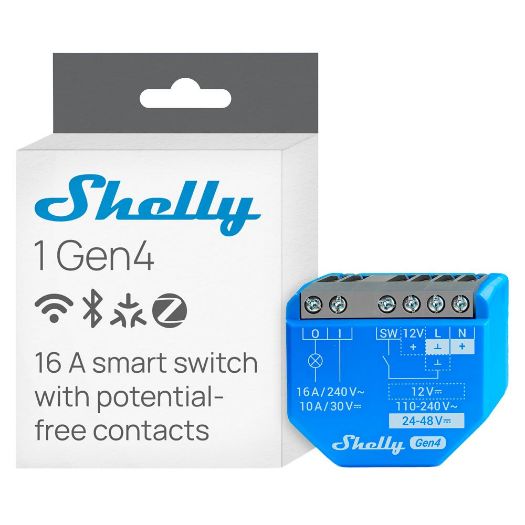SH-1-GEN4, Shelly 1 Gen4, WiFi 2.4 GHz / Bluetooth / Zigbee, Inteligentni prekidač