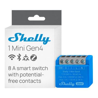 SH-1-MINI-GEN4, Shelly 1 Mini Gen4, WiFi 2.4 GHz / Bluetooth / Zigbee, Inteligentni prekidač