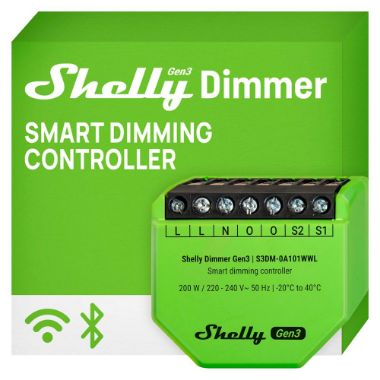 SH-DIMMER-GEN3, Shelly Dimmer 3. generacije, WiFi 2.4 GHz IEEE802.11 b/g/n / Bluetooth