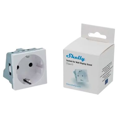 SH-WALL-DISPLAY-SOCKET-W, Shelly utičnica za zidni stalak bijela, Adapter za utičnicu
