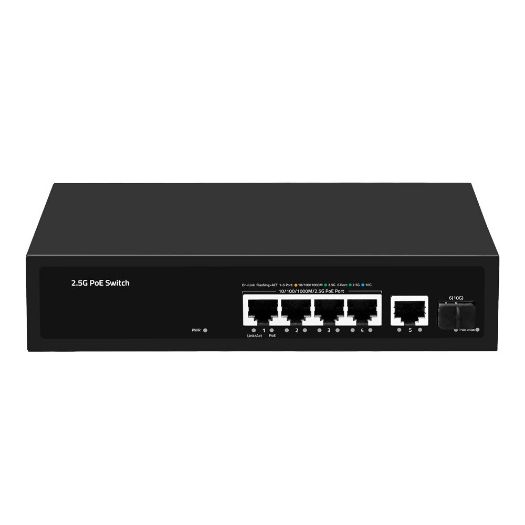 SW64HIPOE-2AZCXF-60, Višegigabitni PoE Prekidač 2, 5Gbps, 4 PoE + 1 Uzlazni kabel Rj45 1/2, 5G+ 1 Uzlazni SFP+ 10G