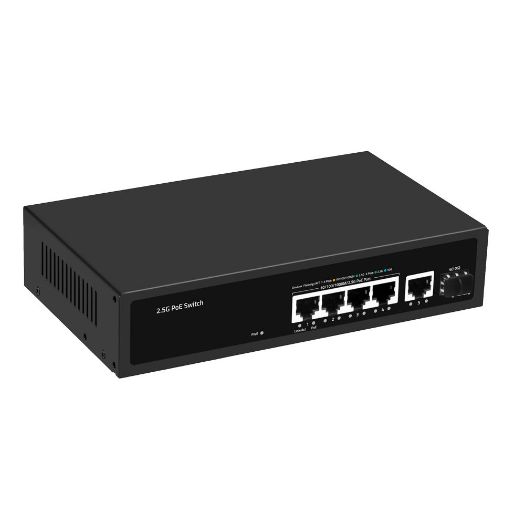 SW64HIPOE-2AZCXF-60, Višegigabitni PoE Prekidač 2, 5Gbps, 4 PoE + 1 Uzlazni kabel Rj45 1/2, 5G+ 1 Uzlazni SFP+ 10G