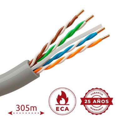 UTP6-305-BC-PVC-Eca, Halogen, besplatni kruti UTP kabel, Kategorija 6, U skladu s 90m Fluke testom