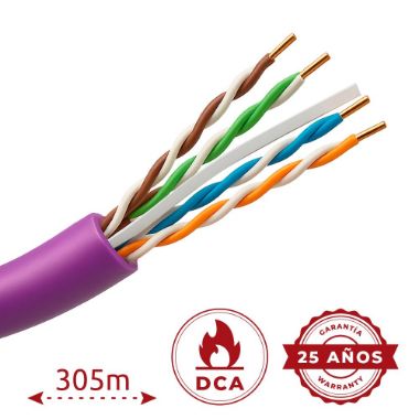 UTP6-305-BC-H-Dca-PURPLE, Halogen, besplatni kruti UTP kabel, Kategorija 6, U skladu s 90m Fluke testom