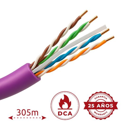 UTP6-305-BC-H-Dca-PURPLE, Halogen, besplatni kruti UTP kabel, Kategorija 6, U skladu s 90m Fluke testom