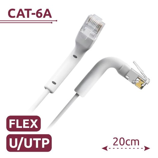 UTP6A-FLEX-02W, Fleksibilni UTP kabel, Ethernet, RJ45 konektori, Kategorija 6A