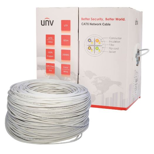 UV-UTP6-500-BC24AWG-DCA-R-W, Uniview UTP kabel kategorije 6, Vozač OFC, 100% bakar