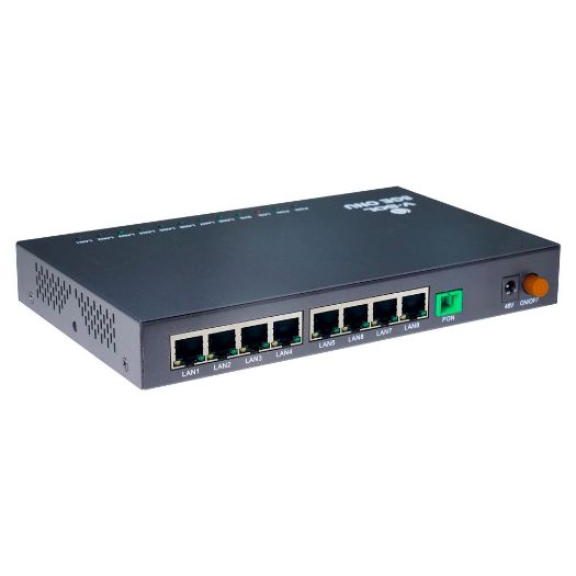 VSOL-V2808-8GL-PSE, U, SUNCE, 1*XPON+4GE(PoE+) ONU, 8x RJ45 10/100/1000Mbps PoE+/PoE, IEEE 802.at/af